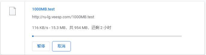 veesp俄罗斯VPS下载速度测试