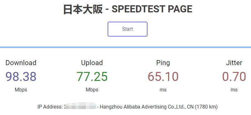 LOCVPS日本VPS下载速度测试